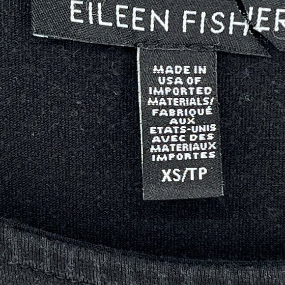 Eileen Fisher Tiered Tank Dress Black XS/TP Minimalist Travel Capsule Lounge - Picture 5 of 6
